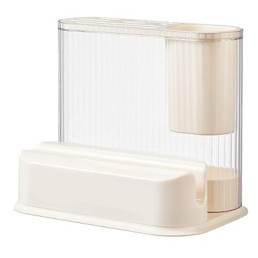 Imagem de Tnfeeon Rack de Organizador de Cozinha de Plástico para Facas de Corte de Fardos de Pauzinhos de Pauzinhos Com Peças Removíveis de Armazenamento de Bancada Branca