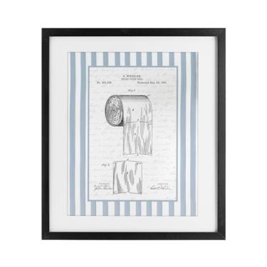 Imagem de Stupell Industries Papel higiênico vintage envernizado preto impresso sob vidro design por Lettered and Lined, 16 x 13