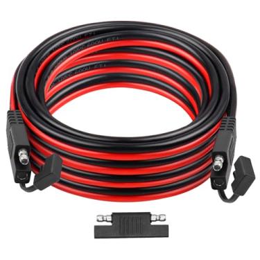 Imagem de Cabo de extensão SAE 10 AWG – Fio de cobre estanhado de 10 AWG resistente com conectores de terminal de cabo de bateria SAE para aplicações automotivas, trailers, marítimas e solares.