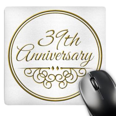 Imagem de 3dRose Presente de aniversário de 39 anos - aniversário de casamento com texto dourado - mouse pad, 20 x 20 cm (mp_154481_1)