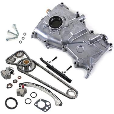 Imagem de CNS Kit de corrente de distribuição + conjunto de bomba de óleo compatível com motor Nissan Altima 2.4L KA24DE 1998-01