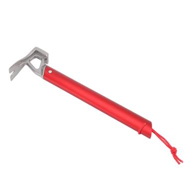 Imagem de Martelo de acampamento Cffuvros para estacas de barraca, cabeça de chifre de aço inoxidável com alça de alumínio, martelo de acampamento pesado para uso ao ar livre, grande tenda (Red)
