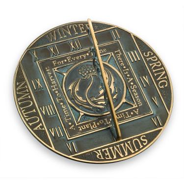 Imagem de Rome Mostrador de sol 2337 Season Cycle, latão sólido com destaques Verdigris, 26 cm de diâmetro
