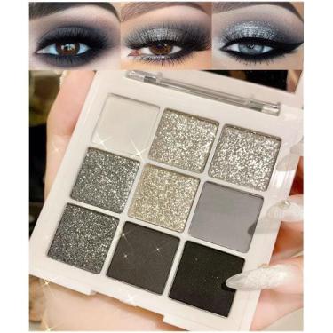 Imagem de Paleta de maquiagem para sombras de olhos evpct 9 cores Black Glitter