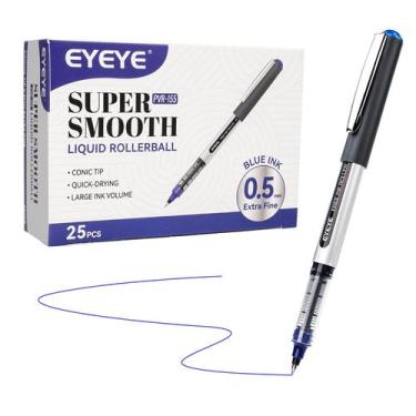 Imagem de Canetas Rollerball EYE de 0,5 mm com tinta líquida azul, pacote com 25