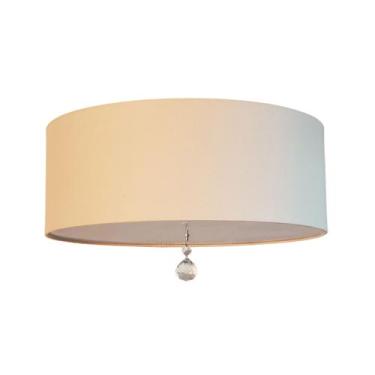 Imagem de Luminária Plafon Com Cristal Cúpula Crú 50x15 3E27 4939 - Tom Luz