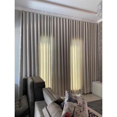 Imagem de Cortina Alto Padrão Linho Forro Blackout 80% P/ Trilho Suiço 4,00x2,60