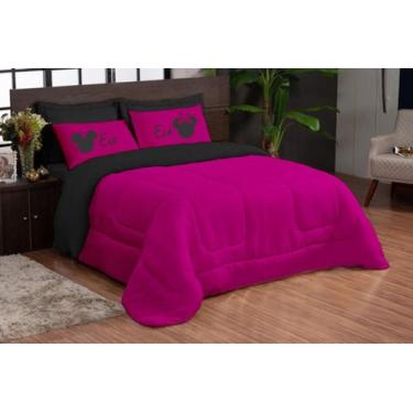 Imagem de kit edredom casal queen 3 peças dupla face varias cores - THEOVITEX, E