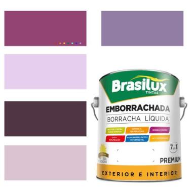 Imagem de Tinta Borracha Líquida Para Parede Cor Roxo Brasilux 3,2l Acrílica Lav