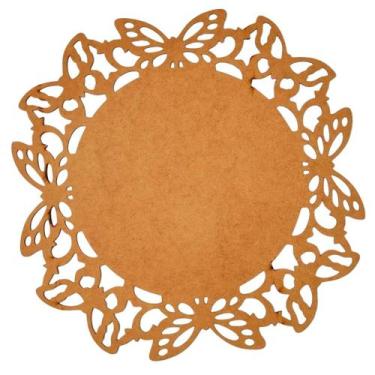 Imagem de Sousplat em MDF Cru Arabesco 35cm - MDF 3mm - Kit C/ 12 Unid. - LENOBR