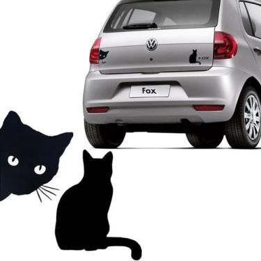 Imagem de Kit Adesivos Emblema Gato Lateral E Gato De Costas Preto - SPORTINOX, 