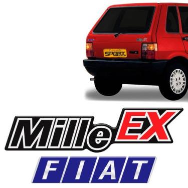 Imagem de Adesivo Emblema Mille Ex + Fiat Para Uno Resinado Genérico - SPORTINOX