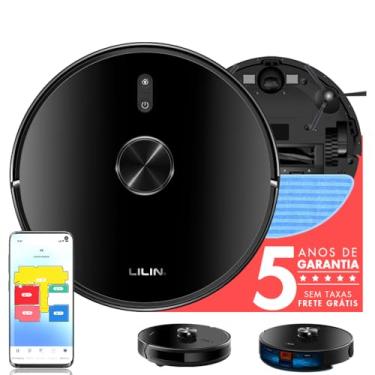 Imagem de Lilin Robô aspirador de pó X6 com navegação LIDAR, 110/220V Bivolt, Aspirador de pó robo com tanque de água e poeira integrado, Recarga automática e retoma a limpeza, Salve vários mapas, Do Brasil