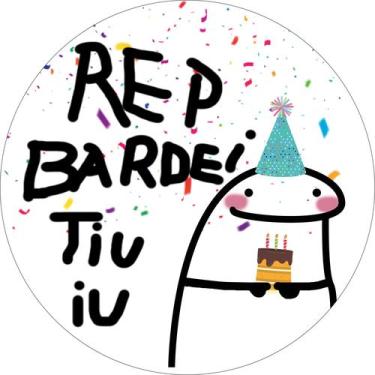 Imagem de Painel de Lona Redondo Aniversário Flork Repbardei - Fabrika de Festa,