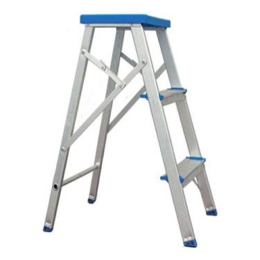Imagem de Escada Alumínio - 03 Degraus Banqueta - Alumasa Branco