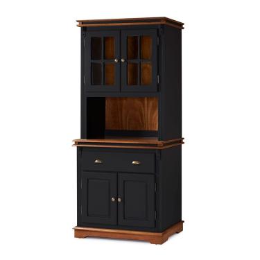 Imagem de Cristaleira Arca e Oratório 4 Portas 1 Gaveta Manchester 2002 Linz Móveis - Preto/Imbuia