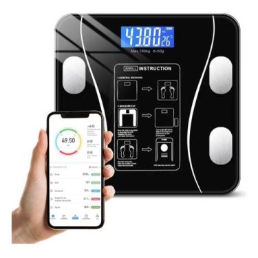 Imagem de Balança Bioimpedância Digital 180kg Smart Imc Profissional - Geral