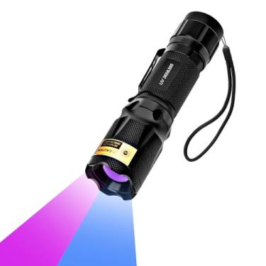 Imagem de Acisa Lanterna UV Blacklight – Luz preta portátil compacta para cura de cola UV, detecção de manchas de urina, antifalsificação e mais – Lâmpada de madeira de tocha ultravioleta de 365 nm e 395 nm