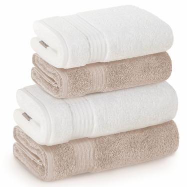 Imagem de Jogo De Toalhas De Banho Com 04 Peças Magna Aura E Branco - Karsten