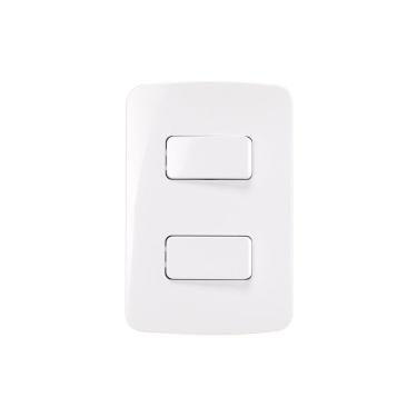 Imagem de Interruptor Simples Duplo E Interruptor Paralelo Margirius B3 10a Com Placa 4x2 Branco