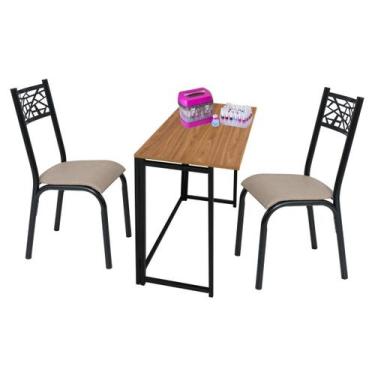 Imagem de Kit manicure ciplafe jade 1 mesa amendoa dob 2 cadeiras, Bege