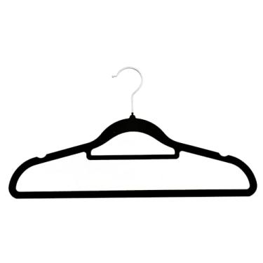 Imagem de Cabides De Veludo Adulto Fino Antideslizante Roupas 20 Peças (Preto)