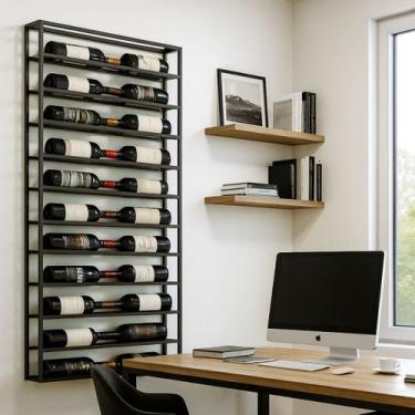 Imagem de Adega de Parede Industrial em Metalon Preto Design Sofisticado para se