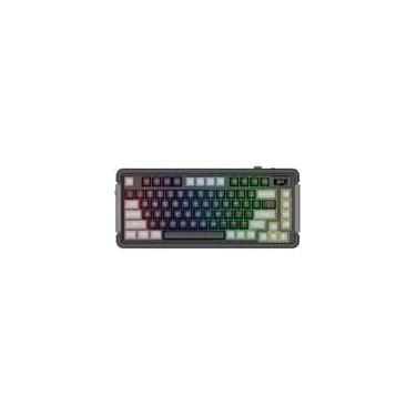 Imagem de Teclado Mecânico Sem Fio APLUS Gasket Zion com LCD, RGB, Bluetooth 2.4GHz, Cabo Removível, Switch Gateron Amarelo - AKW500
