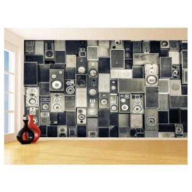 Imagem de Papel De Parede Sala Quarto Musica Caixa De Som3,5M Mus81
