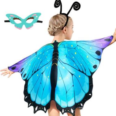 Imagem de Fantasia iRolewin Toddler Kids Butterfly Wings para meninas