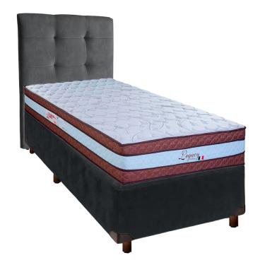 Imagem de Kit Cama Box + Cabeceira + Colchão Solteiro Molas Ensacadas - Legaccy - Paropas