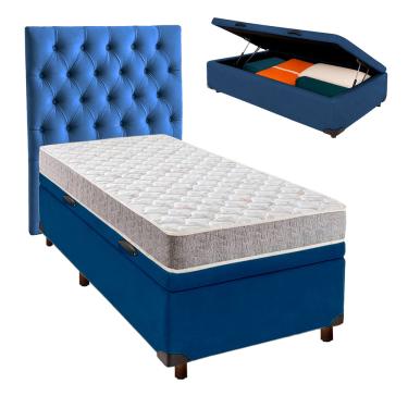 Imagem de Kit Cama Box Bau + Cabeceira + Colchão Solteiro D33 - D33 - Inducol