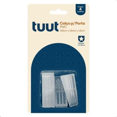 Imagem de Fixador Prendedor Trava Porta Calço Transparente Kit 4 Pçs - Tuut