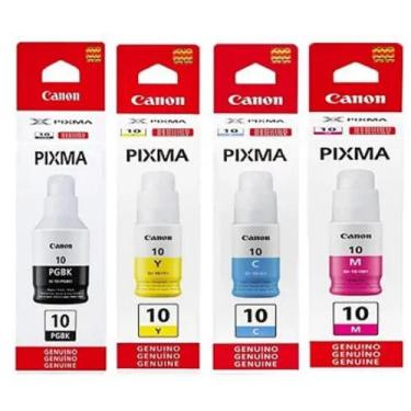 Imagem de Kit Tinta Original Gi-10 G6010 G7010 Gi-10 - 04 Cores - Canon