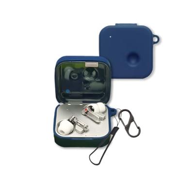 Imagem de Capa para Nothing Ear (3) fones de ouvido 2025, capa FJIASTB de silicone macio à prova de choque com mosquetão e cordão (azul escuro)