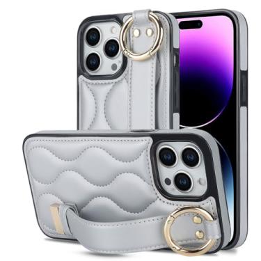 Imagem de Capa de telefone com pulseira de couro PU para iPhone 15 14 Plus 13 12 Mini 11 Pro Max X XS XR 7 8 Plus Capa de suporte, prateada, para iPhone 7Plus (8Plus)