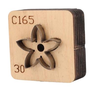 Imagem de Diydeg Conjunto de Matrizes de Corte de Couro, Matriz de Gravação de Couro Com Decoração de Flores Com Base de Madeira Maciça, Molde de Corte Artesanal DIY Matrizes de para Formas (30mm)