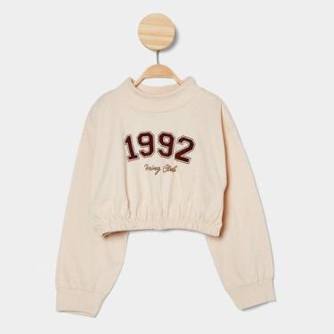 Imagem de Blusa Infantil Manga Longa Hering Casual Menina, Bege, 8A