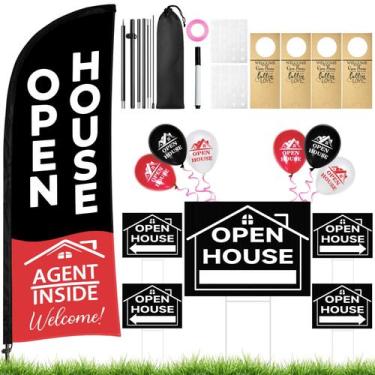 Imagem de Kit de letreiros Open House Jsngbse 44 unidades com bandeira 232x165 c