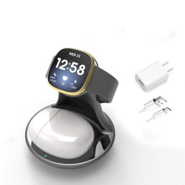 Imagem de iMorde Para Fitbit Sense/Sense 2/Versa 3/Versa 4, base de carregamento para suporte de carregador Fitbit Watch, acessórios para Fitbit, para Google Pixel Buds, para Galaxy 3/2/Buds+/Buds 2 Pro, para