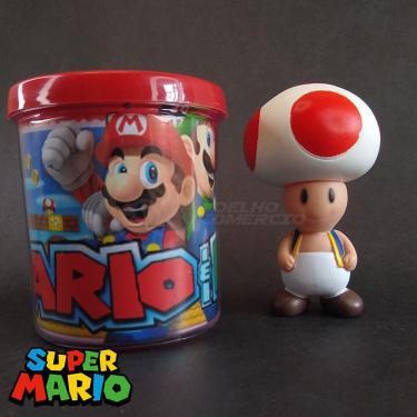 Imagem de Kit Boneco Toad Cogumelo 10Cm + Caneca Super Mario 350Ml