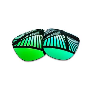 Imagem de MYCOURAG Lentes de reposição polarizadas com proteção UV para óculos de sol Ray-Ban RW4012 Wayfarer (Geração 2) 53 mm – Revestido espelhado esmeralda polarizado