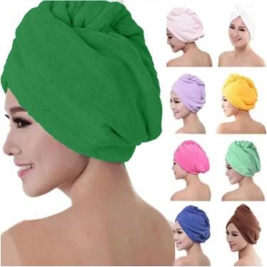 Imagem de Toalha De Cabelo Banho, Toalha Grossa Mágica Para Secar Cabelo De Micr