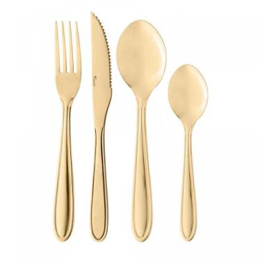 Imagem de Faqueiro 24 Peças Gastro Dourado Aço Inox - Lyor