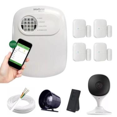 Imagem de Sistema De Segurança Alarme C/ 4 Sensores E Câmera Wifi - INTELBRAS