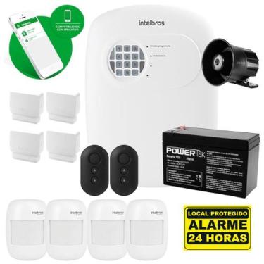 Imagem de Kit Alarme Intelbras Com Sensores Sf 4 Magnéticos E 4 Infra