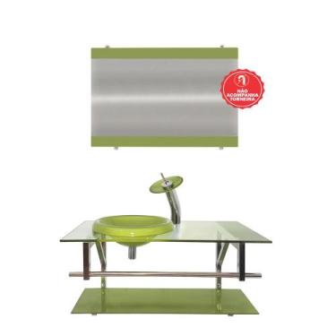 Imagem de Gabinete de Vidro 90cm para Banheiro Áustria - EKASA, Verde Oliva