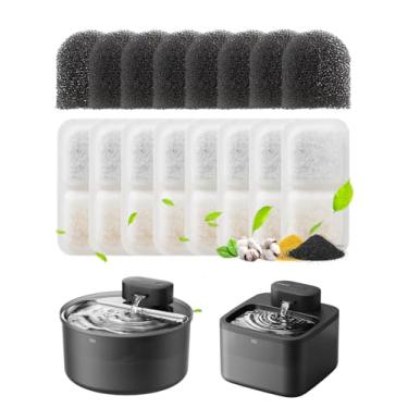 Imagem de 8 filtros de substituição para fonte de água sem fio 3,2L para gatos