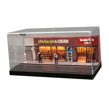 Imagem de KiBcsLic Vitrine de loja de conveniência em escala 1/64 com luzes LED para decoração de casa, quarto, mesa ou armário. Ideal para o Dia de ação de Graças.