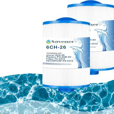 Imagem de Savener Cartucho de filtro de reposição para spa e piscina para Unicel 6CH-26, PTL25W-SV e Filbur FC-0310, 2 pacotes